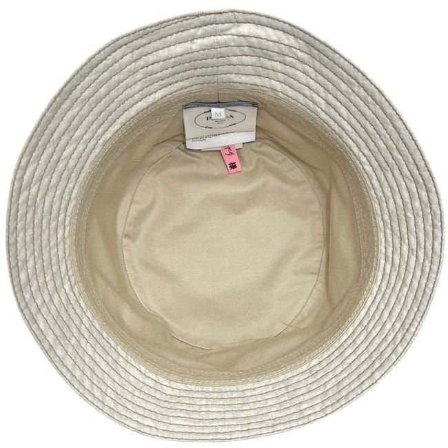 Prada Hat Bakeha Denim Bucket Hat Cotton Ecru Beige Natural White — view 7