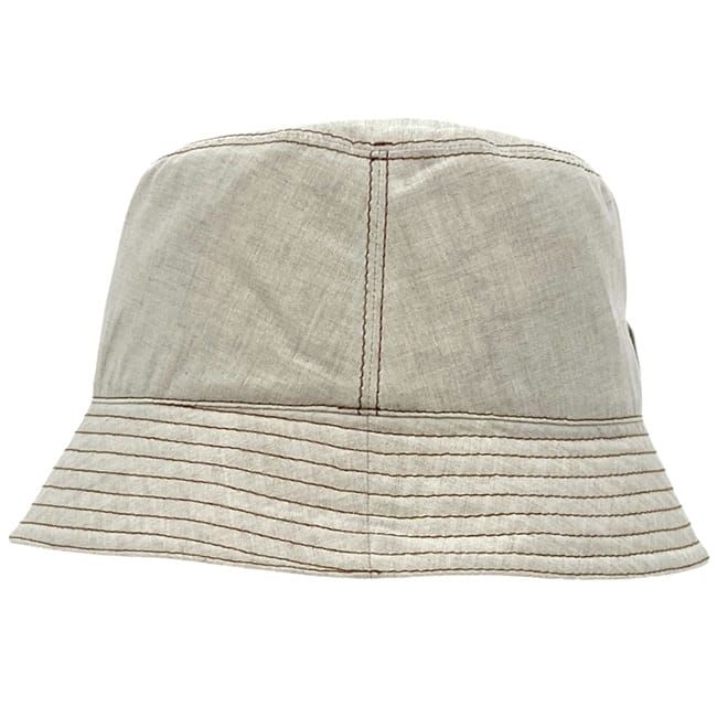 Prada Hat Bakeha Denim Bucket Hat Cotton Ecru Beige Natural White — view 4