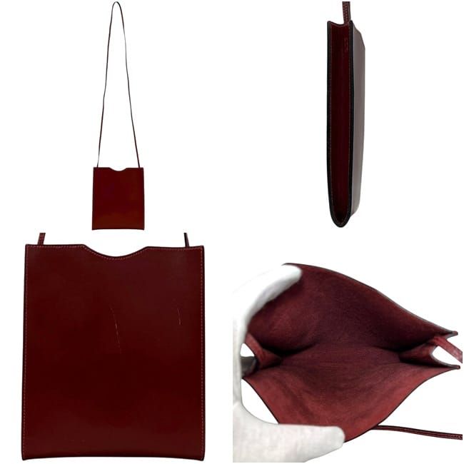 Hermes Shoulder Bag Pochette Onimetou Leather Box Calf Rouge Ash Bordeaux — view 2