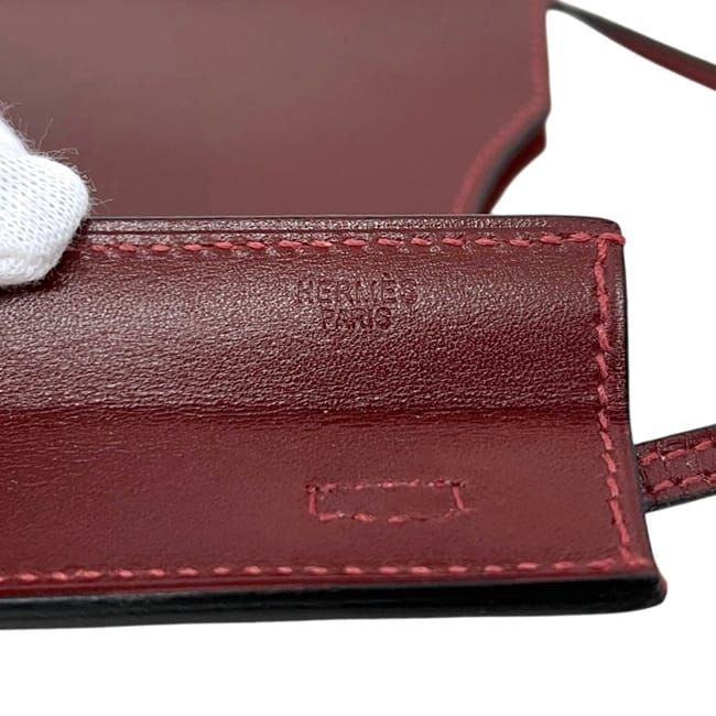 Hermes Shoulder Bag Pochette Onimetou Leather Box Calf Rouge Ash Bordeaux — view 4