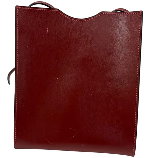 Hermes Shoulder Bag Pochette Onimetou Leather Box Calf Rouge Ash Bordeaux — view 9