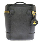 Chanel Caviar Leather Vanity Bag Handbag Black — view 3