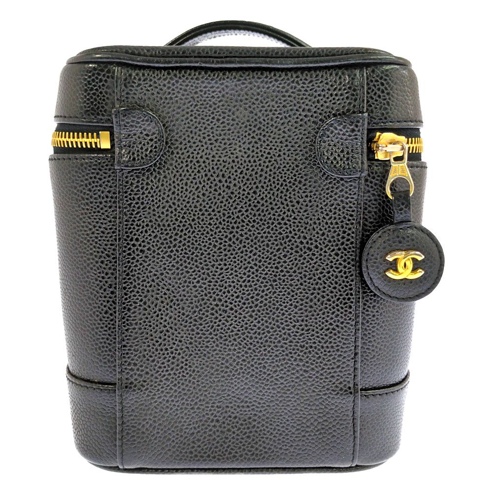 Chanel Caviar Leather Vanity Bag Handbag Black — view 3
