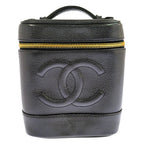 Chanel Caviar Leather Vanity Bag Handbag Black