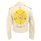 Dior Swords Bee Goat Leather Double Rider's Jacket — view 2