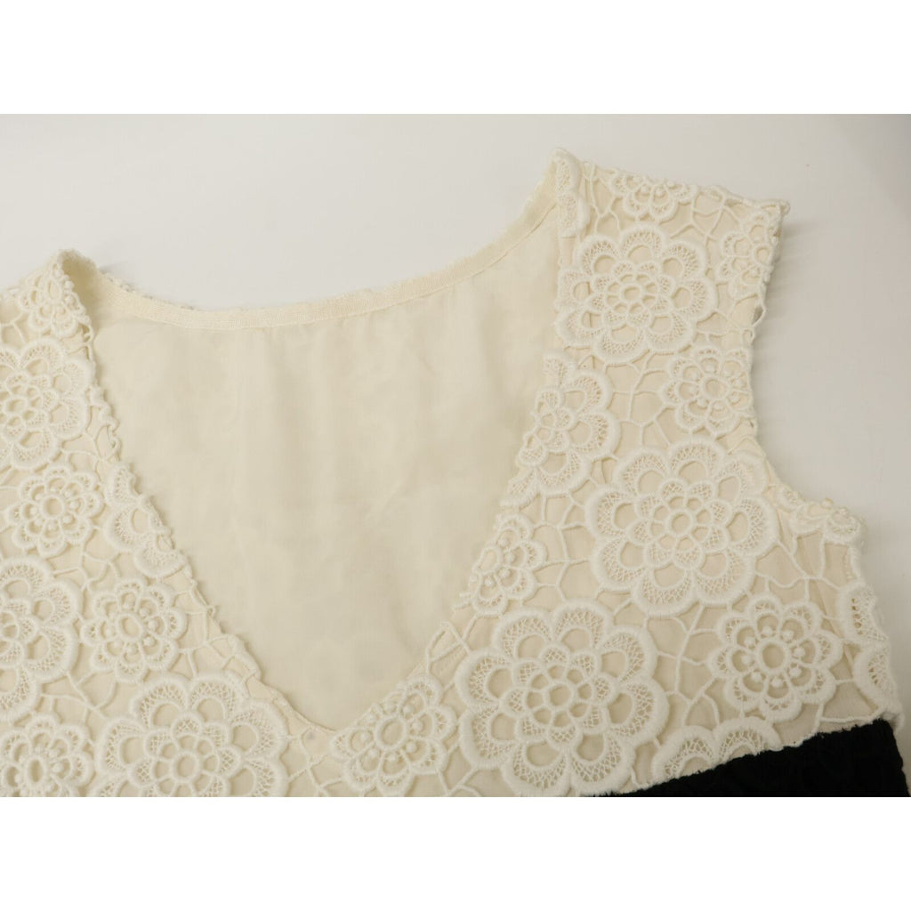 Dior Flower Lace Neck Sleeveless Dress — view 6