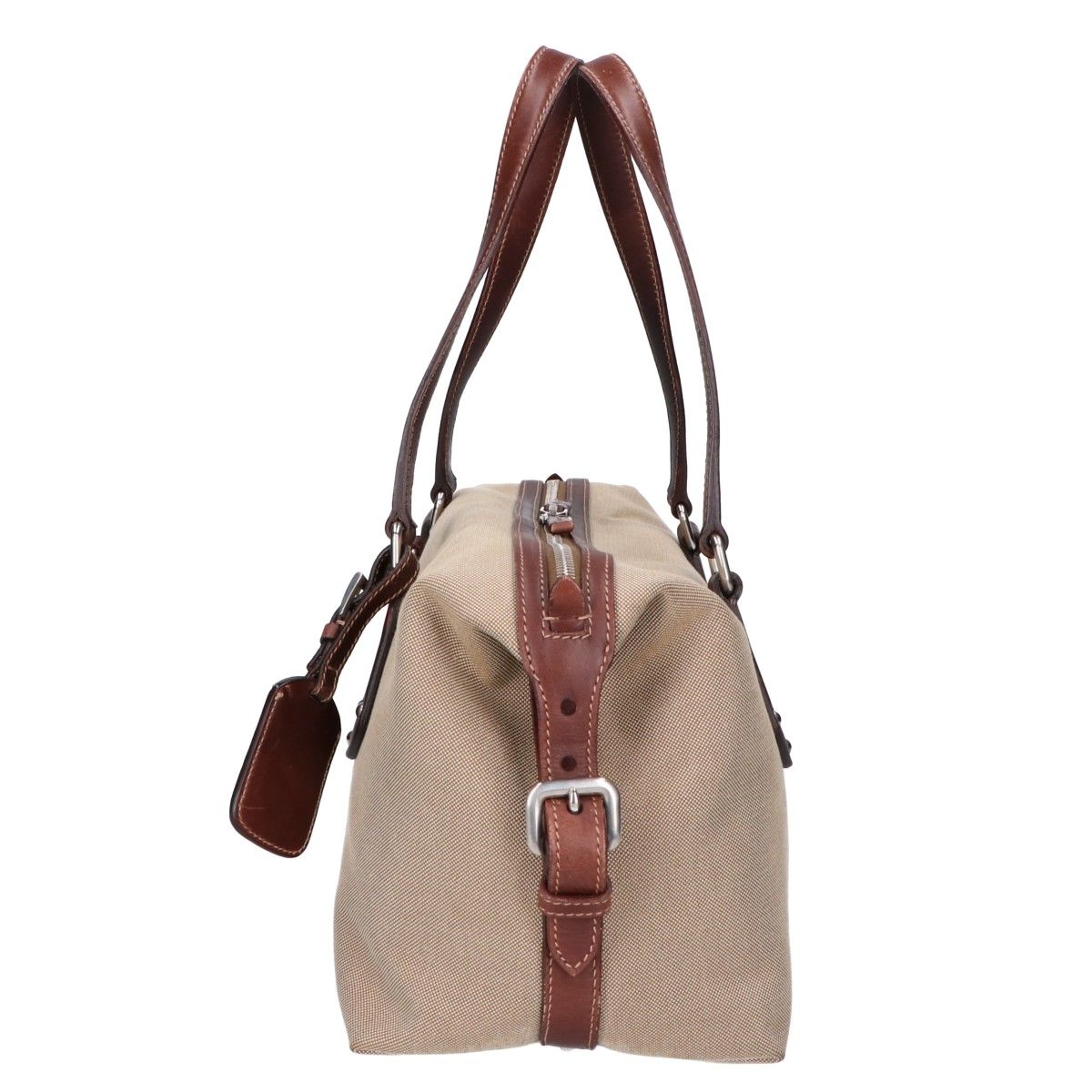 Prada Logo Jacquard Leather Handbag
