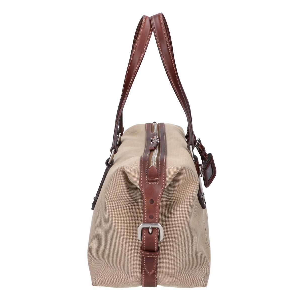 Prada Logo Jacquard Leather Handbag — view 3