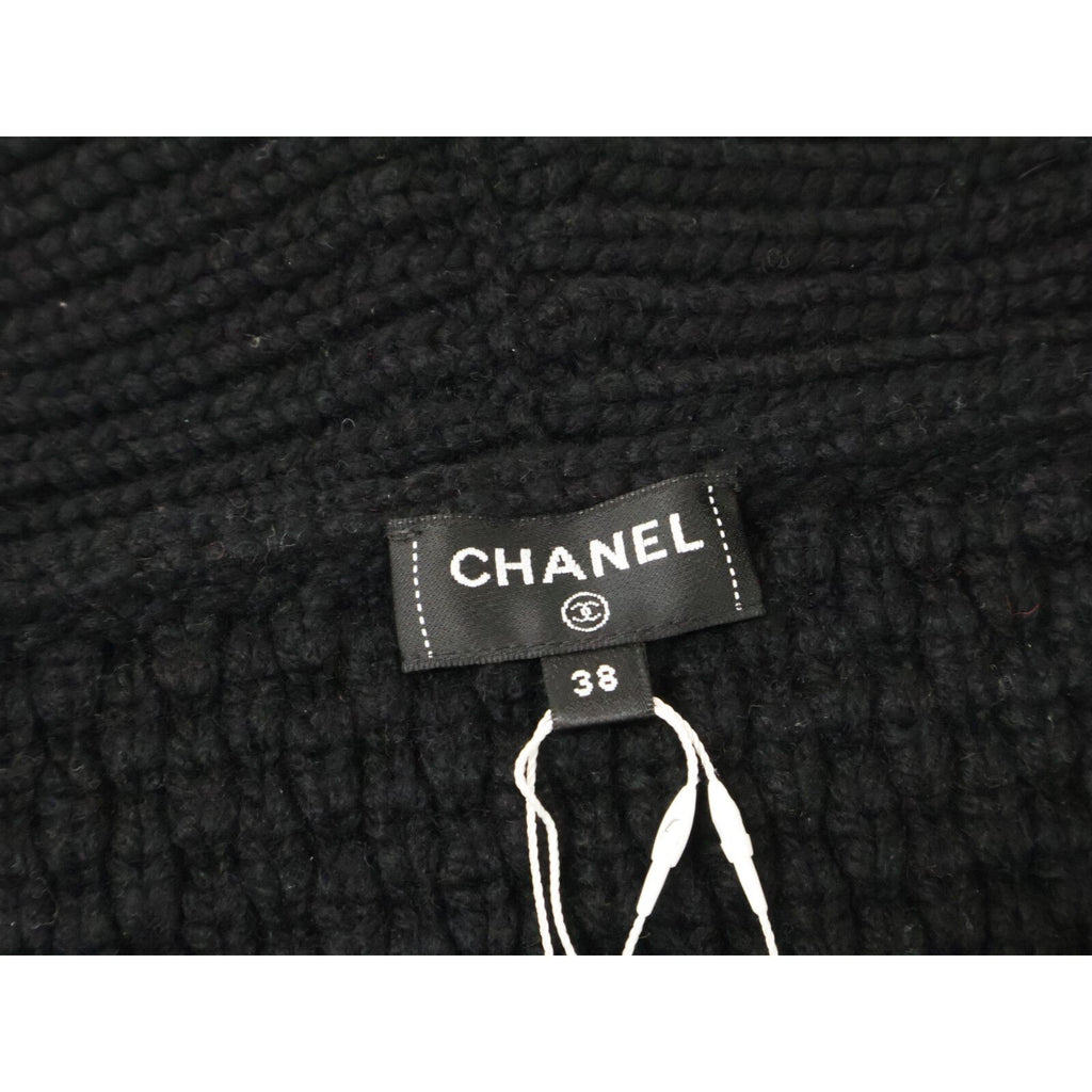 Chanel CC Logo Cashmere Silk Knit Gown Jacket with Belt 38 — view 3