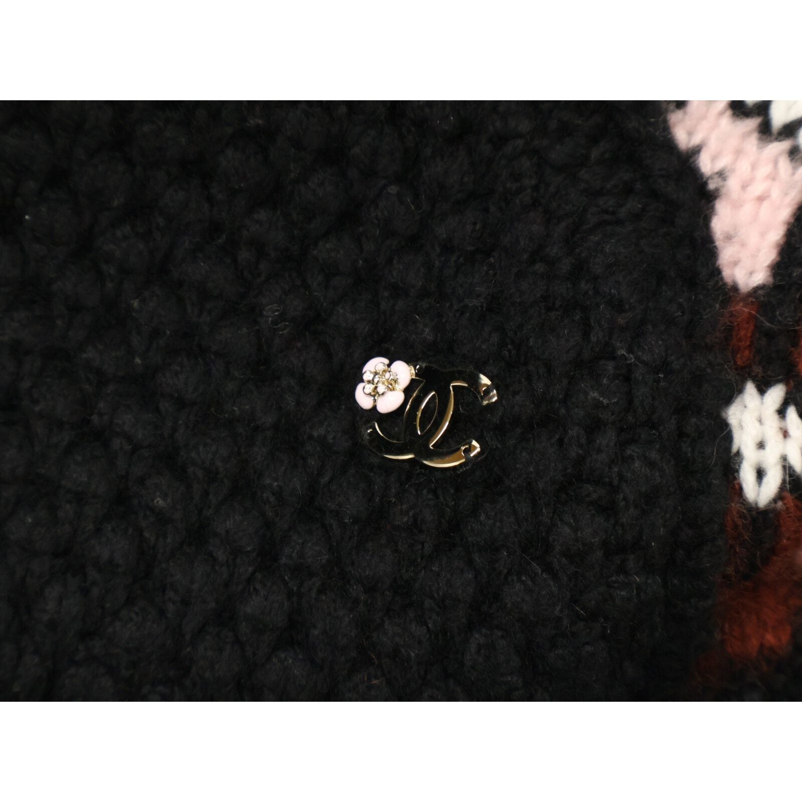 Chanel CC Logo Cashmere Silk Knit Gown Jacket with Belt 38 — view 6
