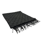 Gucci GG Gray Black Fringe Scarf — view 2