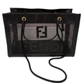 Fendi Mesh Black Gold Leather Tote