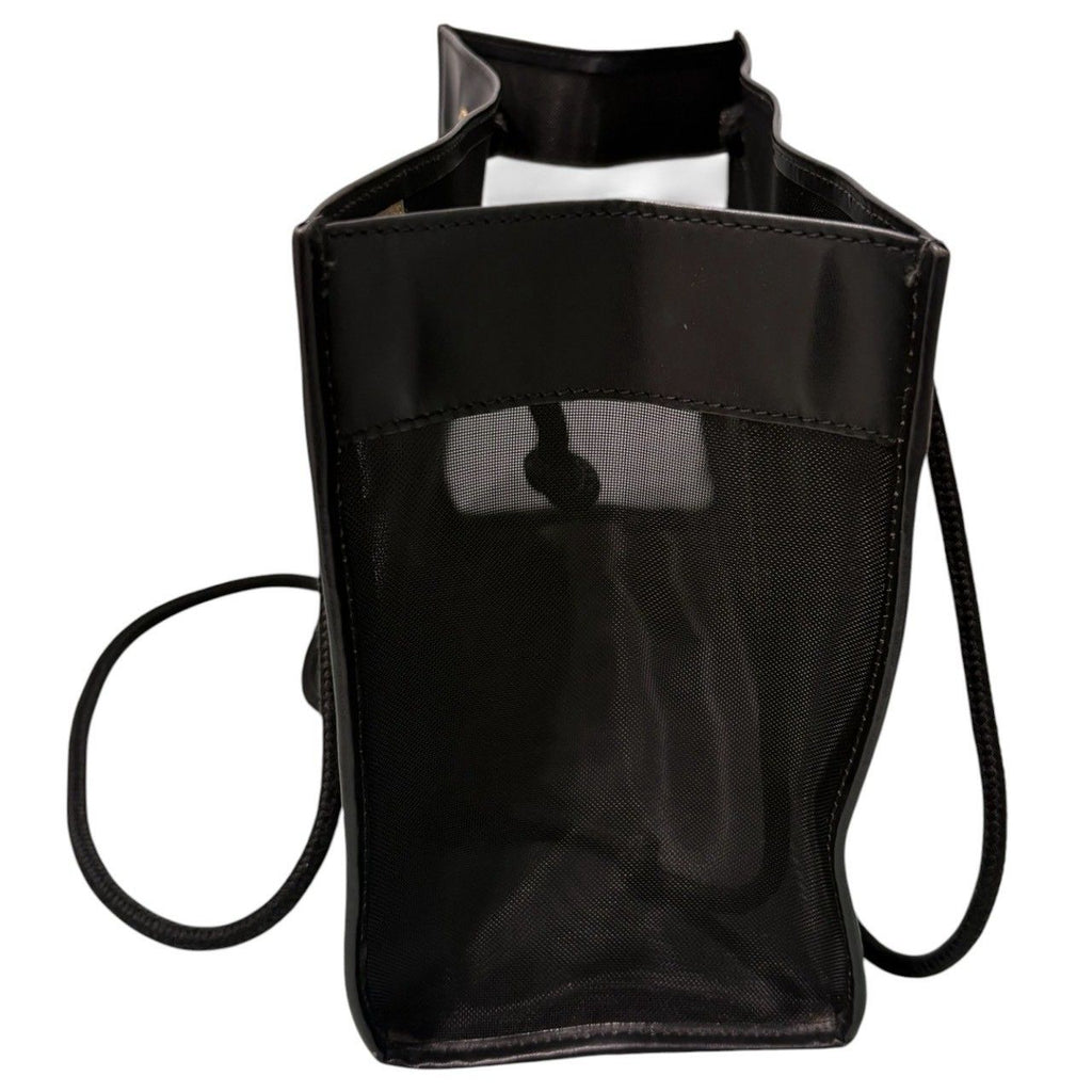 Fendi Mesh Black Gold Leather Tote — view 3