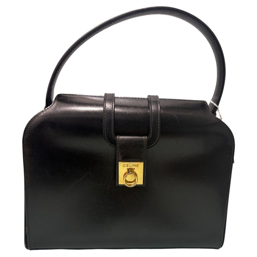 Celine Calf Leather Black Gold Box Handbag