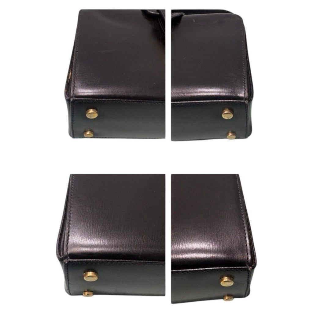 Celine Calf Leather Black Gold Box Handbag — view 5