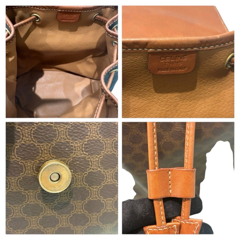 Celine Macadam Brown Gold Backpack — view 7