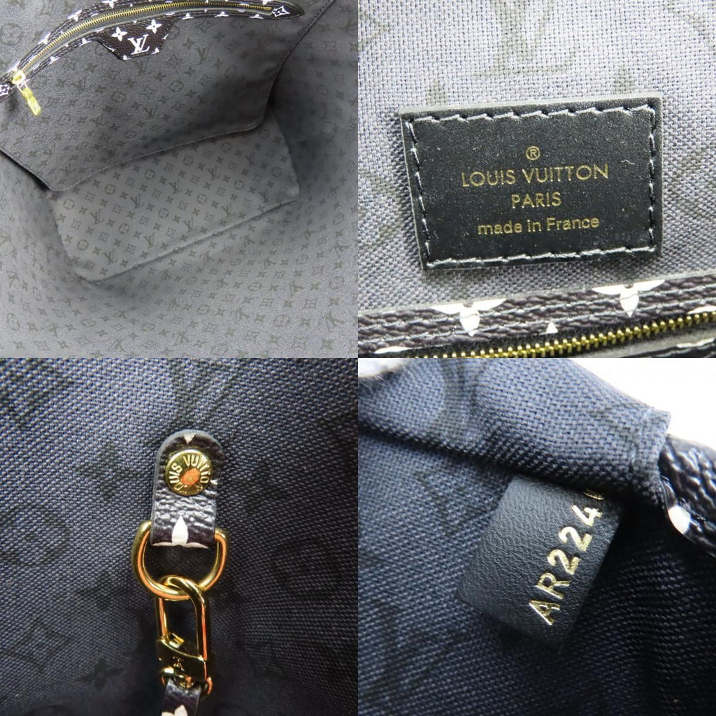 Louis Vuitton Tote Bag Neverfull MM Crafty Monogram Giant Cream Rouge White Black — view 8