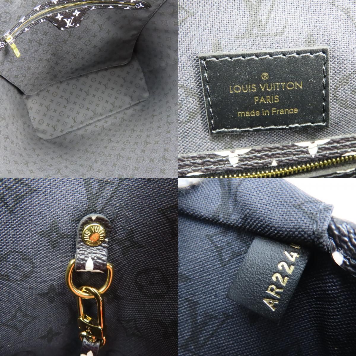 Louis Vuitton Tote Bag Neverfull MM Crafty Monogram Giant Cream Rouge White Black — view 8
