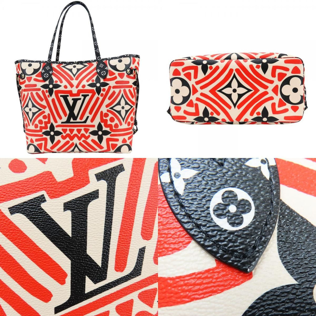 Louis Vuitton Tote Bag Neverfull MM Crafty Monogram Giant Cream Rouge White Black — view 4