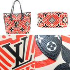 Louis Vuitton Tote Bag Neverfull MM Crafty Monogram Giant Cream Rouge White Black — view 4