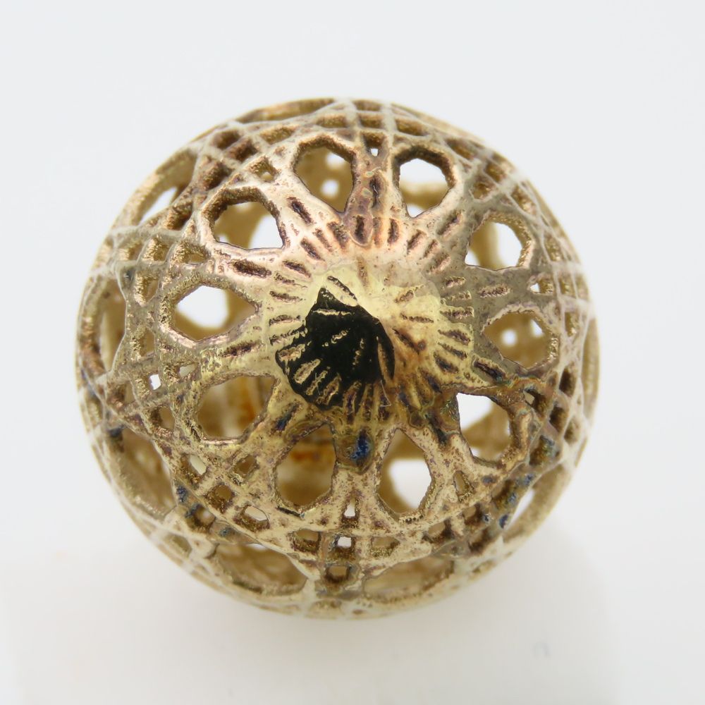 Dior Earrings Tribal Metal Dull Gold Ball Plated — view 3