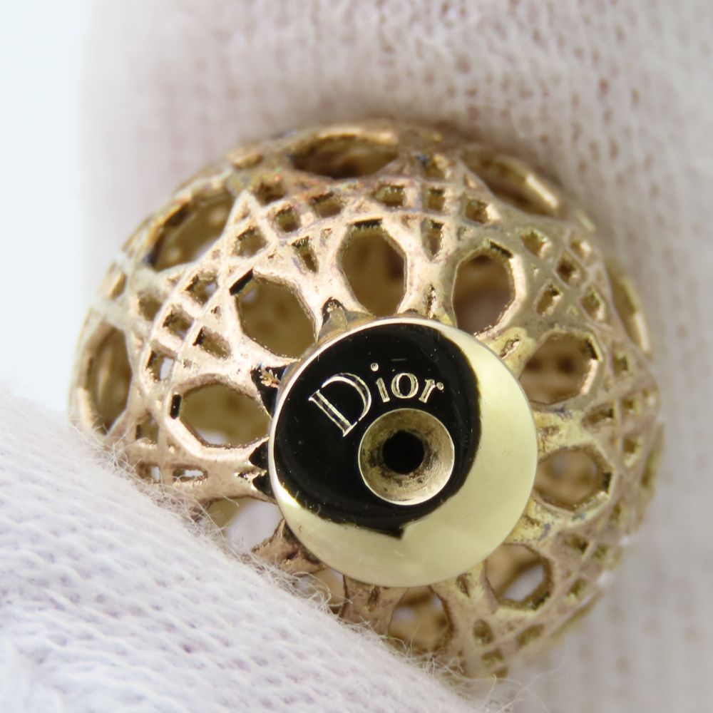 Dior Earrings Tribal Metal Dull Gold Ball Plated — view 5
