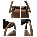 Gucci Calf Leather Brown Gold Handbag — view 7