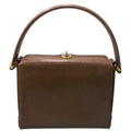 Gucci Calf Leather Brown Gold Handbag