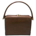 Gucci Calf Leather Brown Gold Handbag