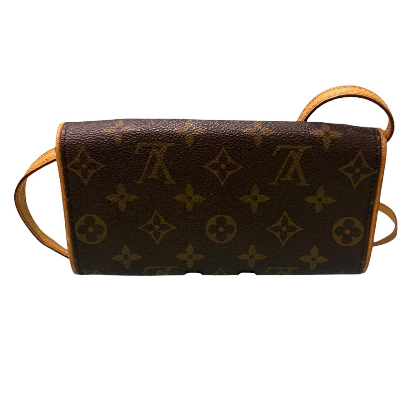 Louis Vuitton Monogram Pochette Twin PM Brown Leather Shoulder — view 2