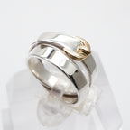 Hermes Double Tour Ring Silver Belt Combination Antique Gold — view 2