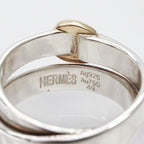 Hermes Double Tour Ring Silver Belt Combination Antique Gold — view 6
