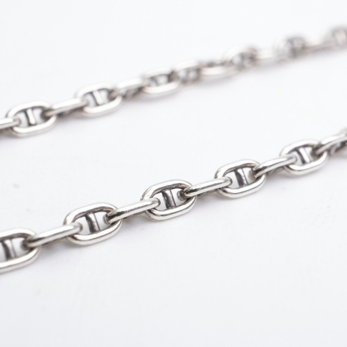 Hermes Chaine D'ancre Bracelet Bangle Calf Silver Mini Ttpm Vintage Anti Claire — view 4