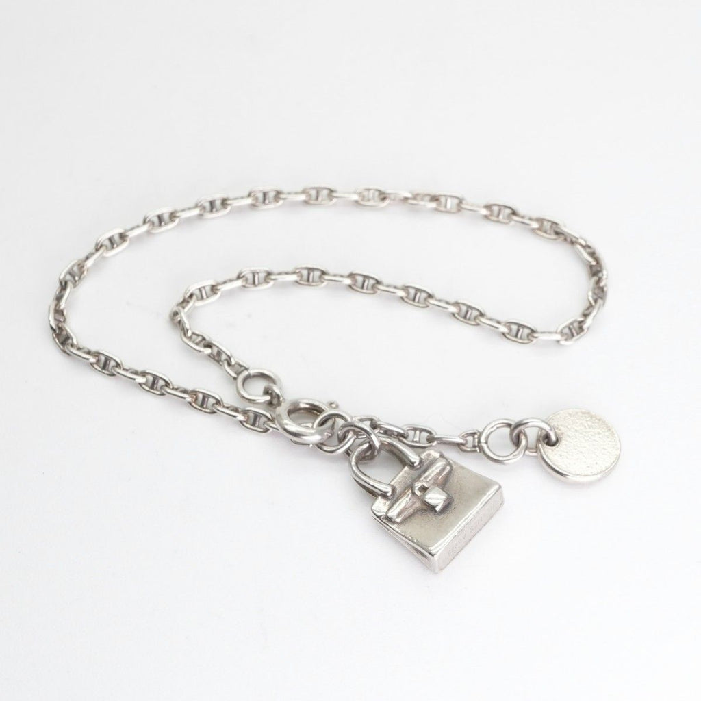 Hermes Chaine D'ancre Bracelet Bangle Calf Silver Mini Ttpm Vintage Anti Claire — view 2