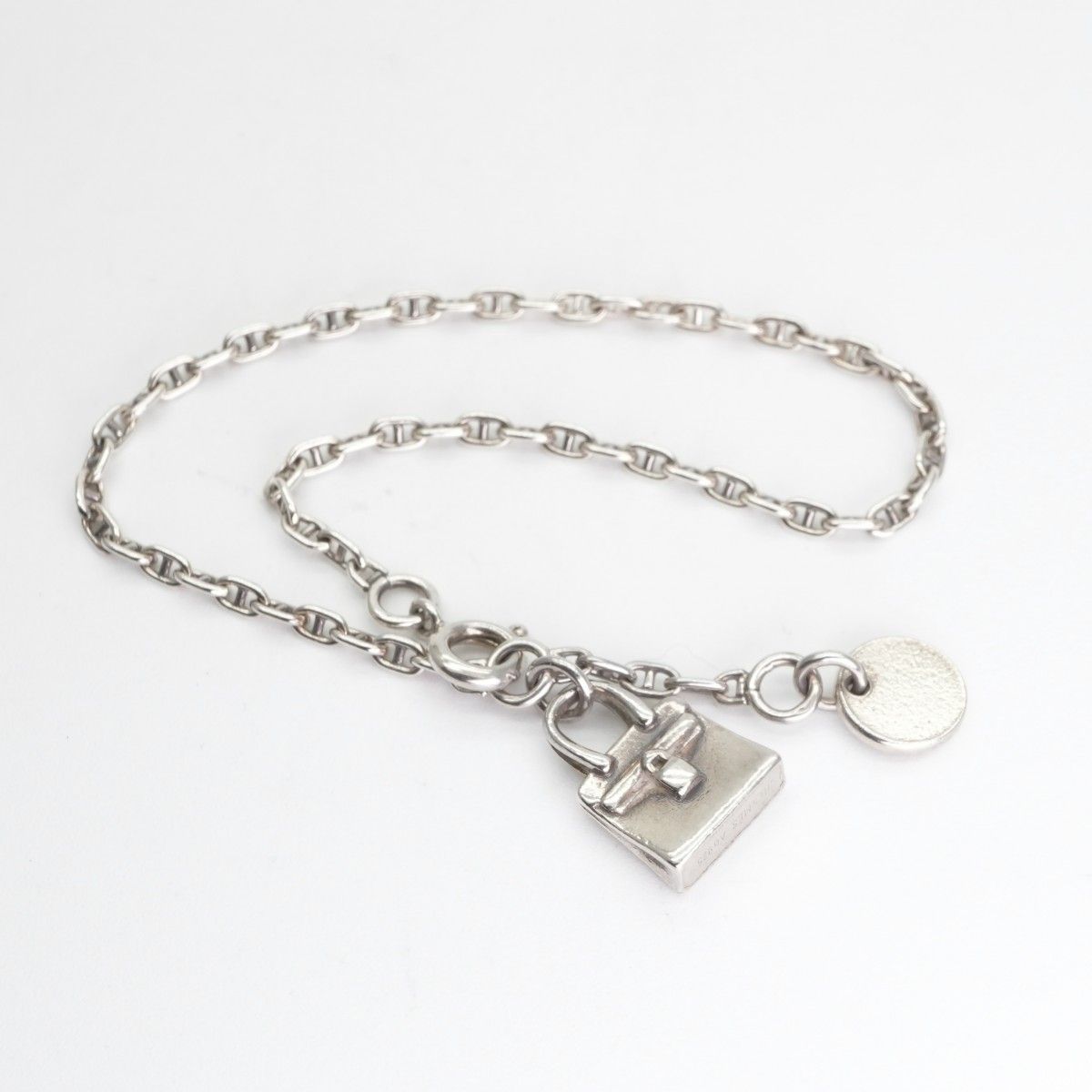Hermes Chaine D'ancre Bracelet Bangle Calf Silver Mini Ttpm Vintage Anti Claire — view 2