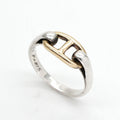 Hermes Chaine D'ancre Ring 750 925 Sterling Silver Gold Enchainee