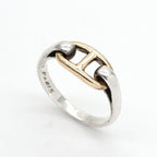 Hermes Chaine D'ancre Ring 750 925 Sterling Silver Gold Enchainee