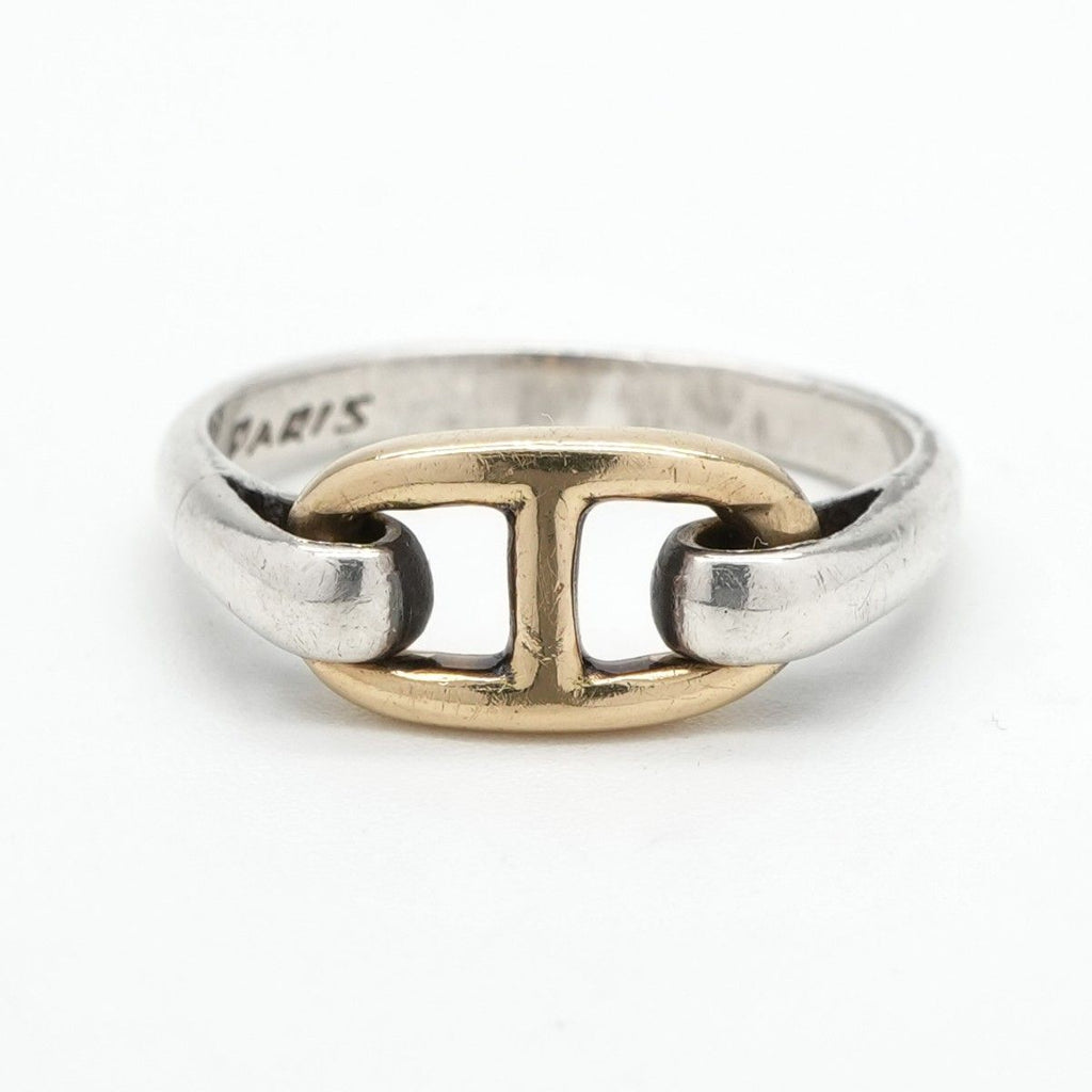 Hermes Chaine D'ancre Ring 750 925 Sterling Silver Gold Enchainee — view 2