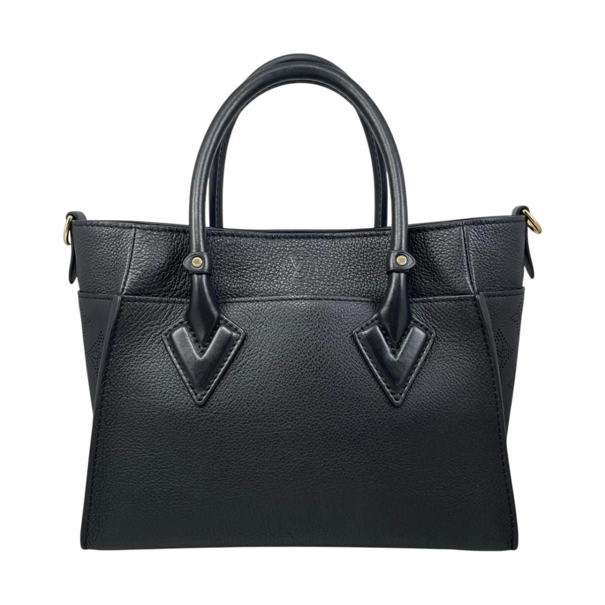 Louis Vuitton Shoulder Bag on My Side PM Monogram Mahina Calf Leather Noir Black — view 2