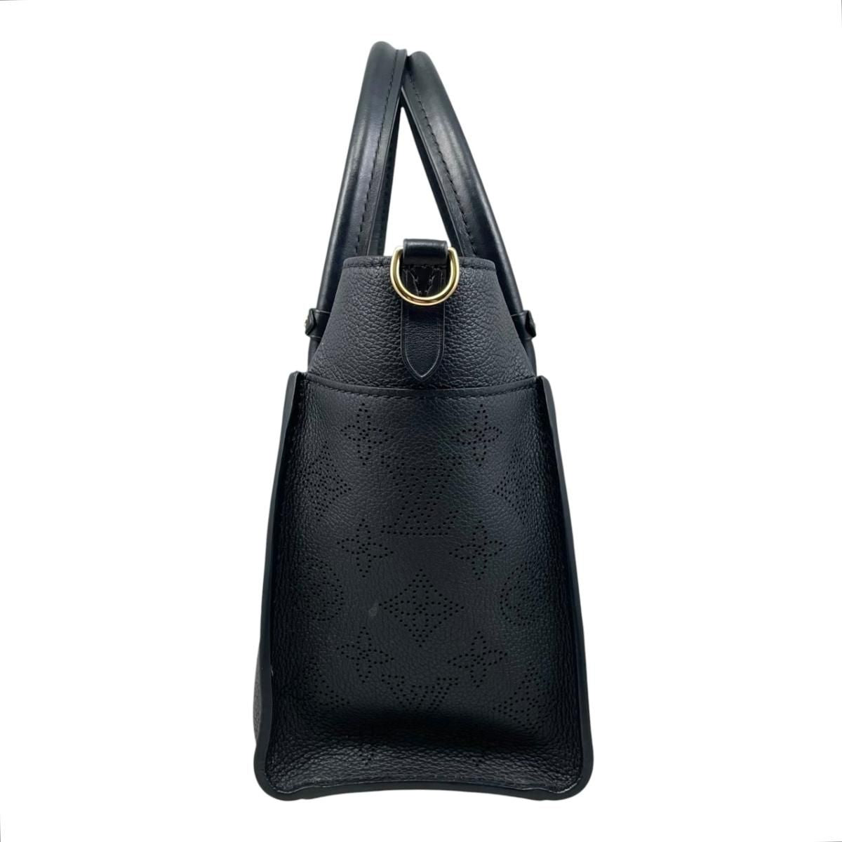 Louis Vuitton Shoulder Bag on My Side PM Monogram Mahina Calf Leather Noir Black — view 3