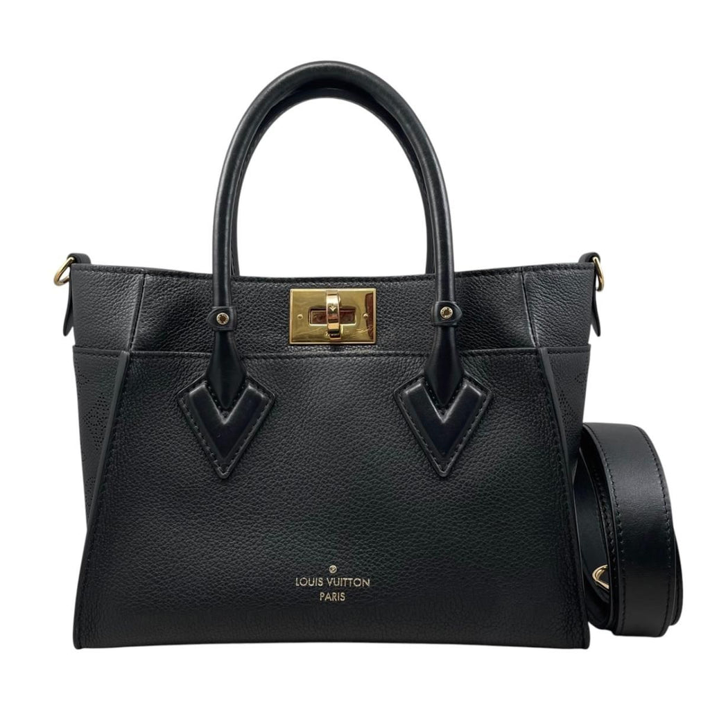 Louis Vuitton Shoulder Bag on My Side PM Monogram Mahina Calf Leather Noir Black