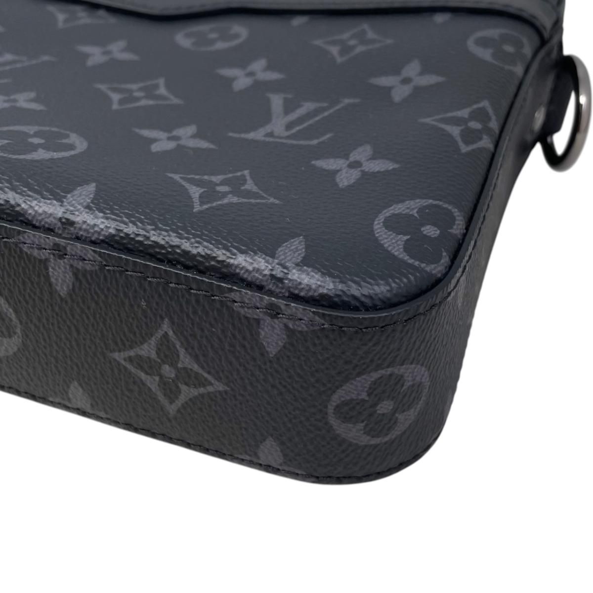 Louis Vuitton Shoulder Bag Trio Messenger Monogram Eclipse Reverse Black Gray — view 7