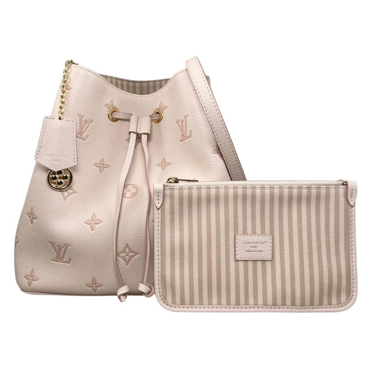 Louis Vuitton Shoulder Bag Neo Noe MM Monogram Empreinte Beige Pink