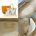 Louis Vuitton Tote Neverfull MM Monogram Multicolor Canvas Blanc White — view 8