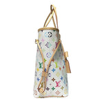 Louis Vuitton Tote Neverfull MM Monogram Multicolor Canvas Blanc White — view 3