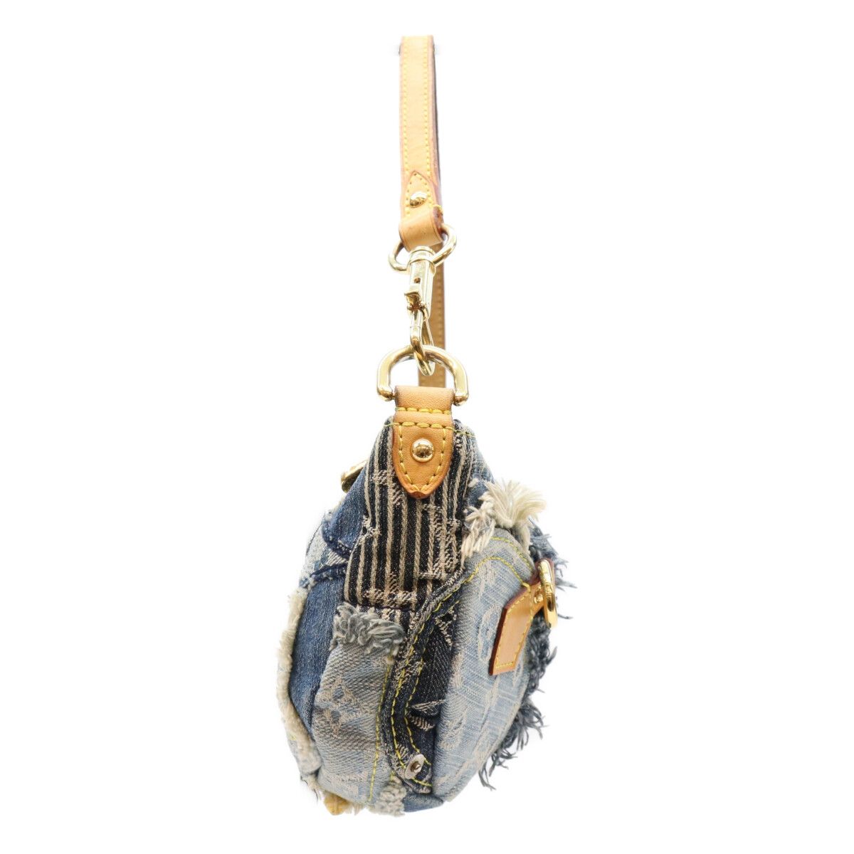 Louis Vuitton Monogram Denim Patchwork Blue Pouch Shoulder — view 4