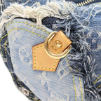 Louis Vuitton Monogram Denim Patchwork Blue Pouch Shoulder — view 8
