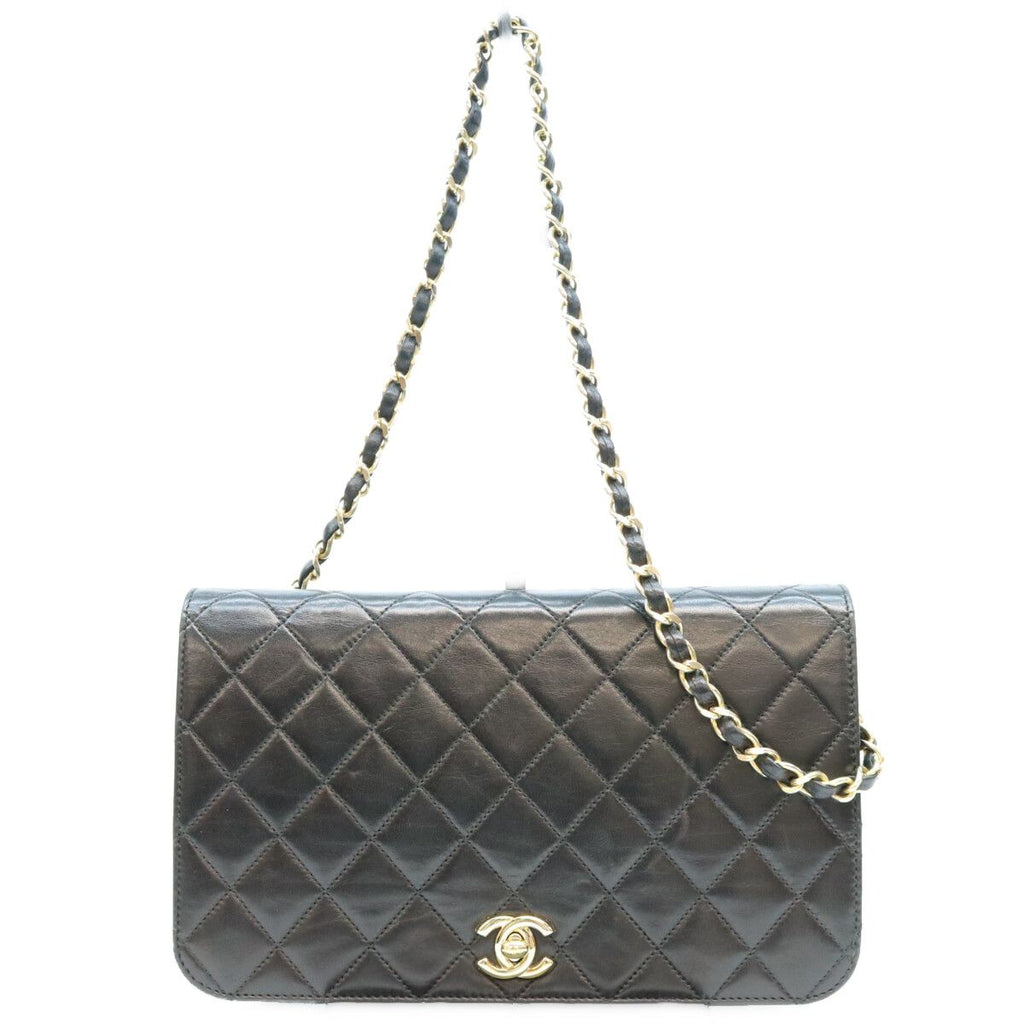Chanel Black Lamb Gold Full Flap Turnlock Quilted 23