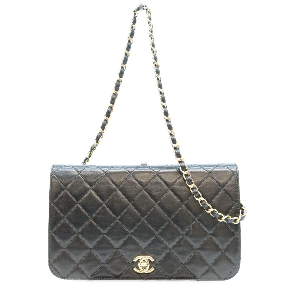 Chanel Black Lamb Gold Full Flap Turnlock Quilted 23