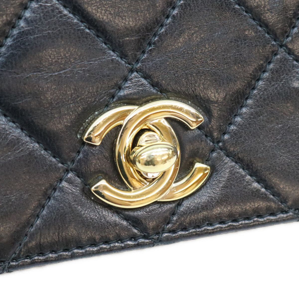 Chanel Black Lamb Gold Full Flap Turnlock Quilted 23 — view 6